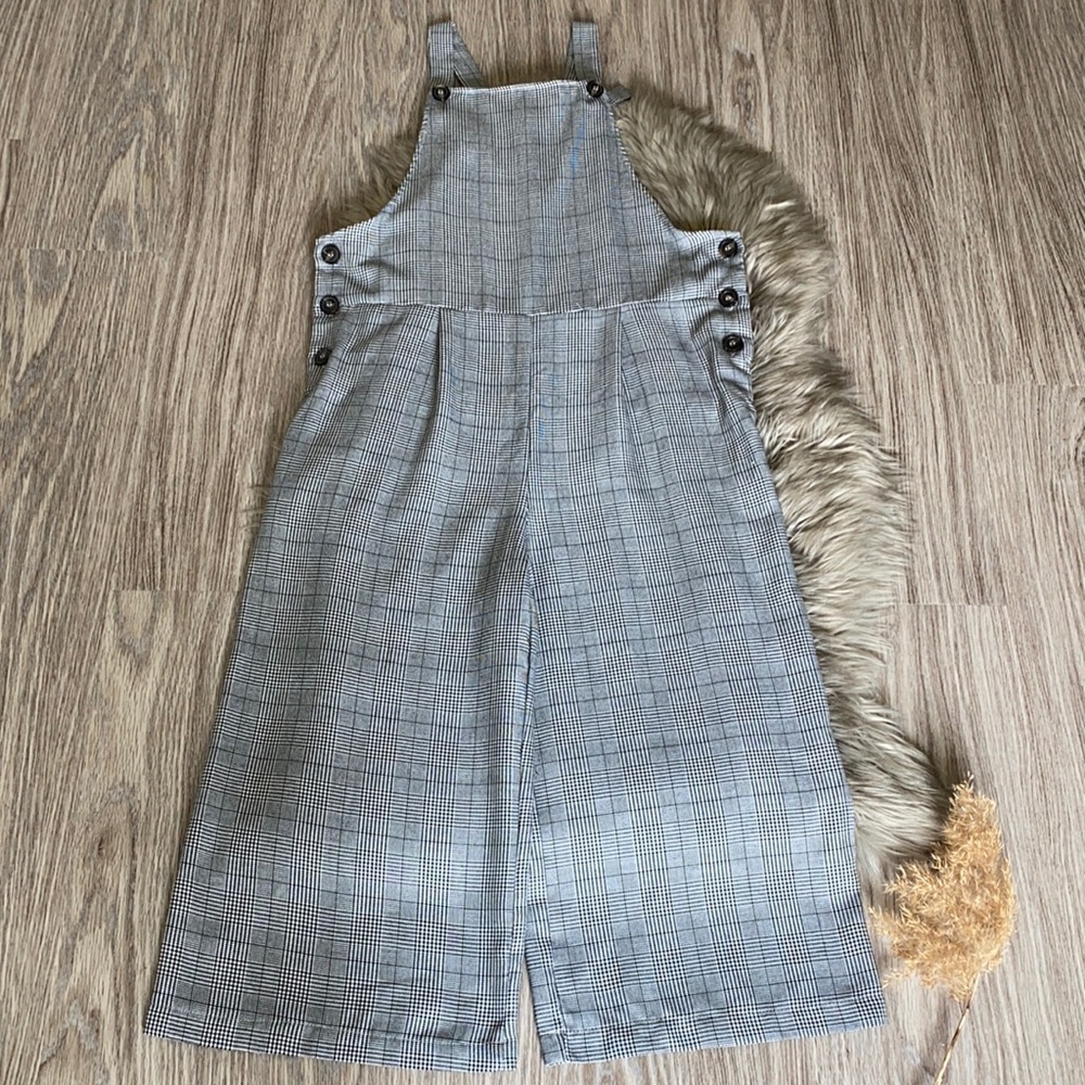URBAN Romantics Wide Leg Checkered Jumpsuit